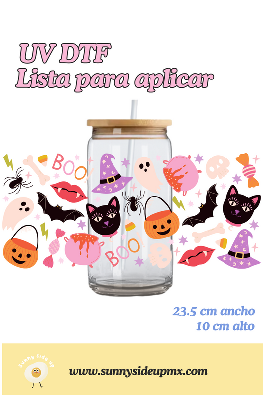 Etiqueta UV DTF Para Vaso 16 oz | Spooky & Cute