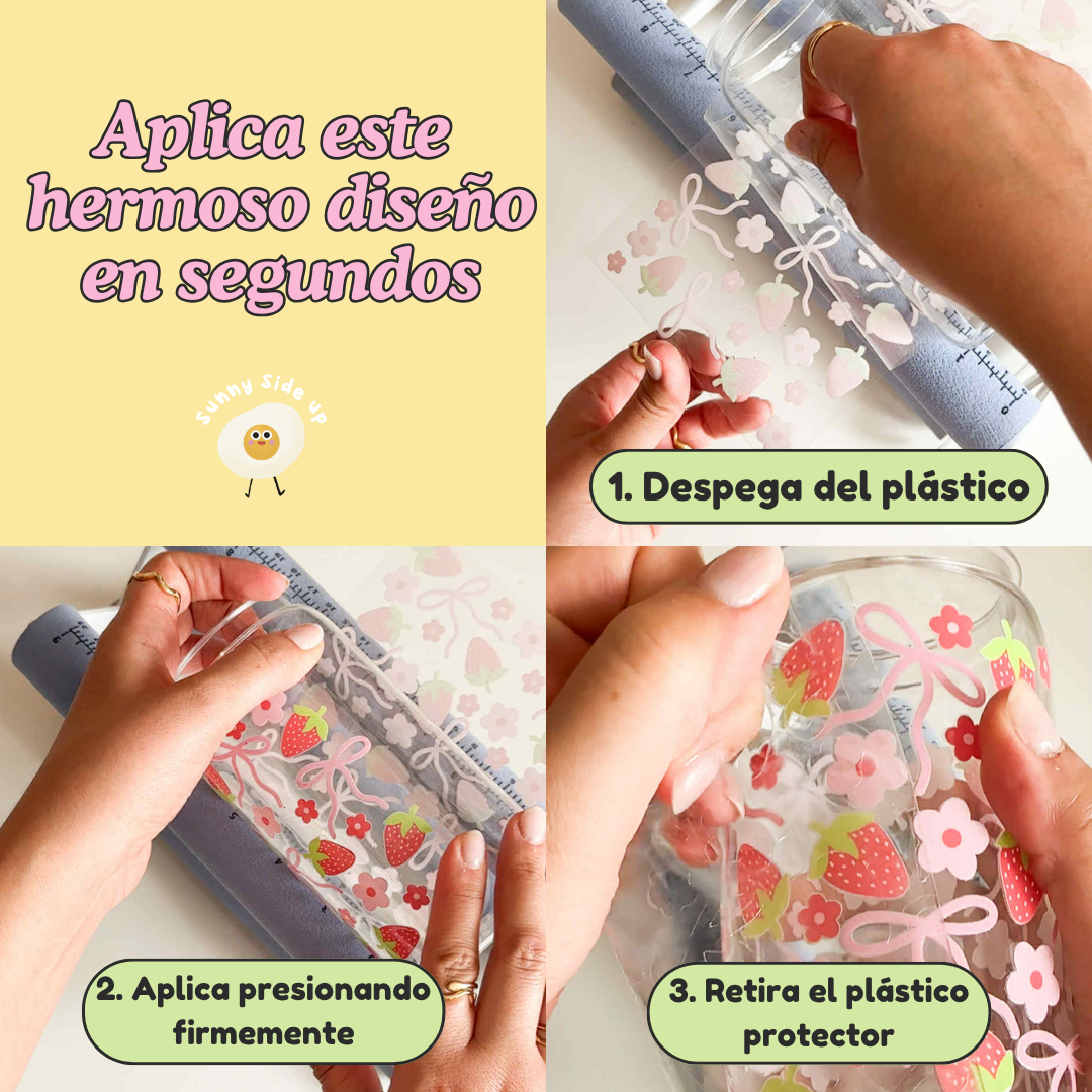Etiqueta UV DTF Para Vaso 16 oz | Flores Abstractas