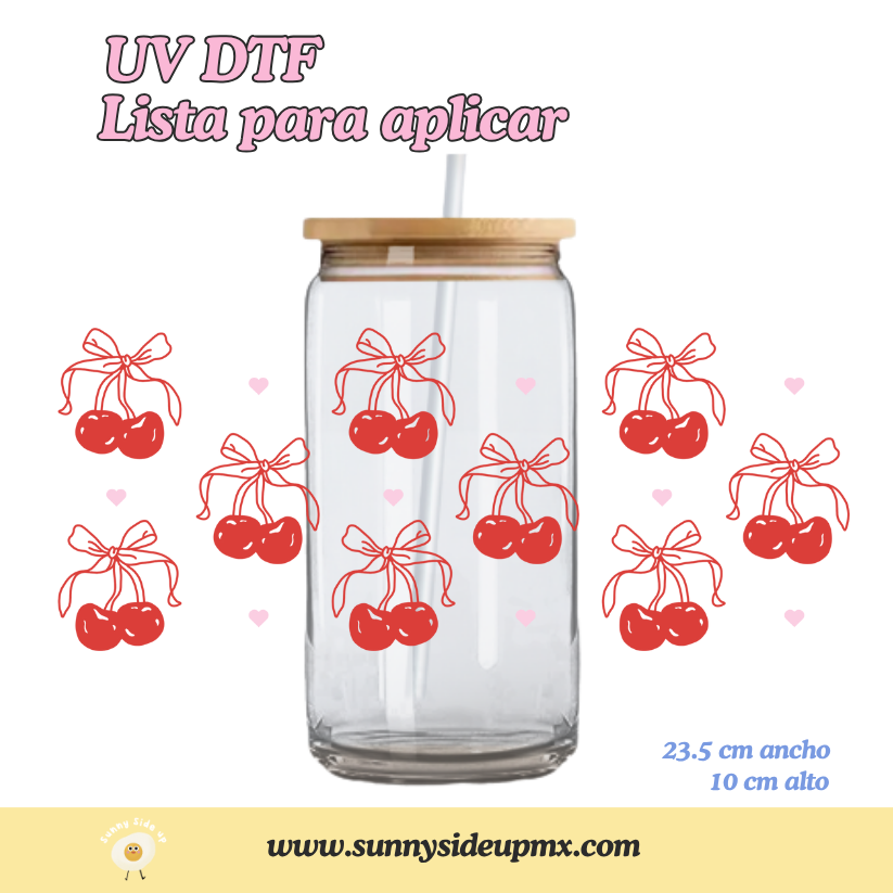Etiqueta UV DTF Para Vaso 16 oz | Cherry Glam