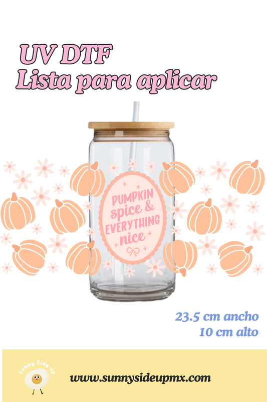Etiqueta UV DTF Para Vaso 16 oz | Pumpkin Spice