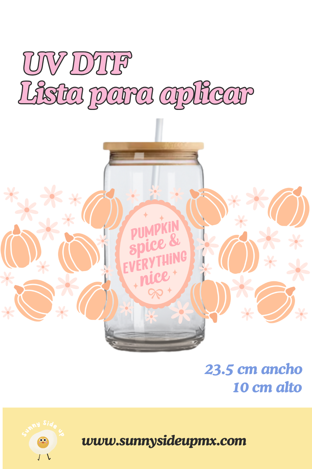 Etiqueta UV DTF Para Vaso 16 oz | Pumpkin Spice