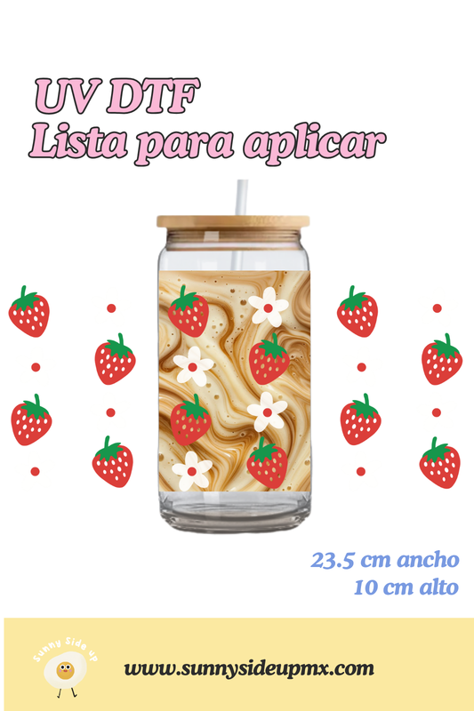 Etiqueta UV DTF Para Vaso 16 oz | Berry Blossom
