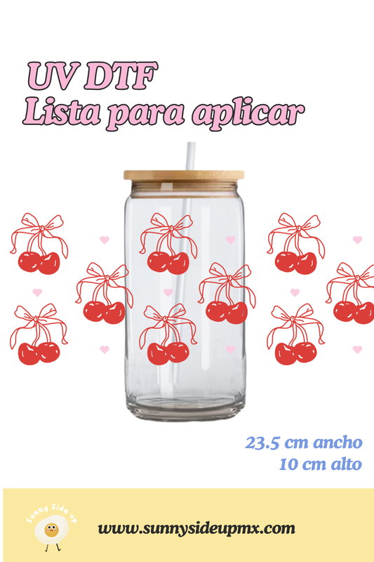 Etiqueta UV DTF Para Vaso 16 oz | Cherry Glam
