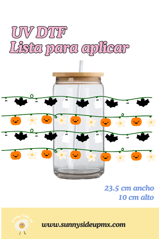 Etiqueta UV DTF Para Vaso 16 oz | Halloween Lights