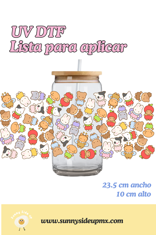 Etiqueta UV DTF Para Vaso 16 oz | Ternurines Cutesy