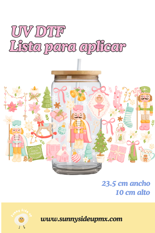 Etiqueta UV DTF Para Vaso 16 oz | Cozy Nutcracker