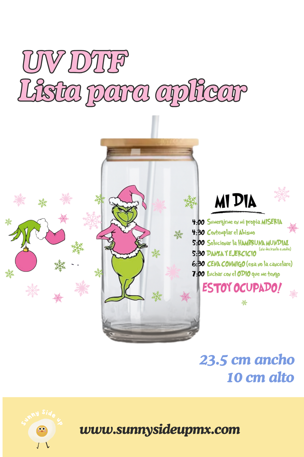 Etiqueta UV DTF Para Vaso 16 oz | The Grinch