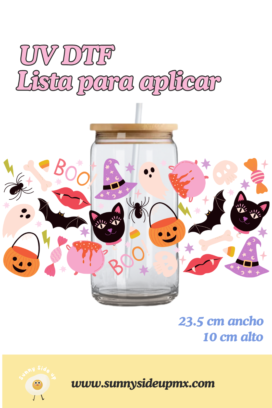 Etiqueta UV DTF Para Vaso 16 oz | Spooky & Cute