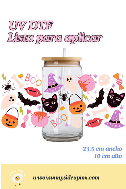 Etiqueta UV DTF Para Vaso 16 oz | Spooky & Cute