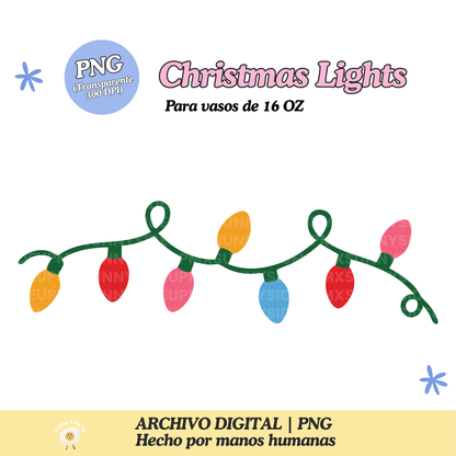 Christmas Lights Diseño Para Vaso de 16Oz [Archivo Digital]