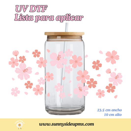 Etiqueta UV DTF Para Vaso 16 oz | Blossom Butterflies