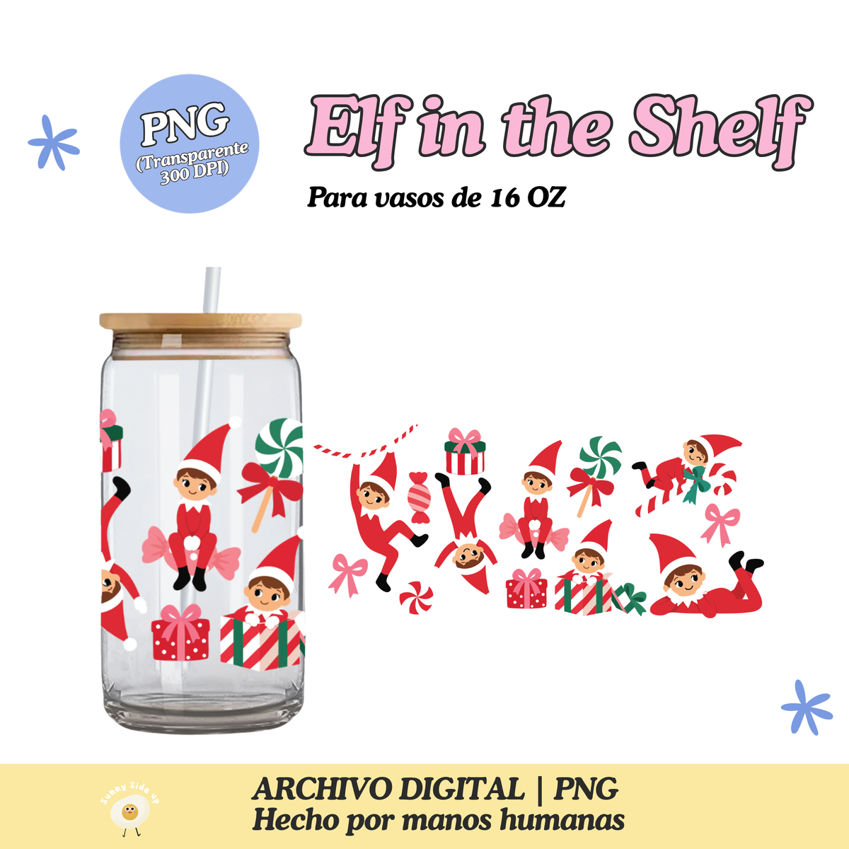 Elf in the Shelf Diseño Para Vaso de 16Oz [Archivo Digital]