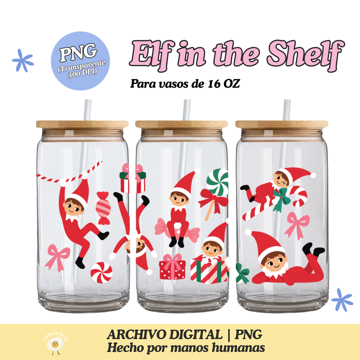 Elf in the Shelf Diseño Para Vaso de 16Oz [Archivo Digital]