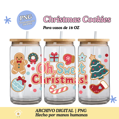 Christmas Cookies Diseño Para Vaso de 16Oz [Archivo Digital]