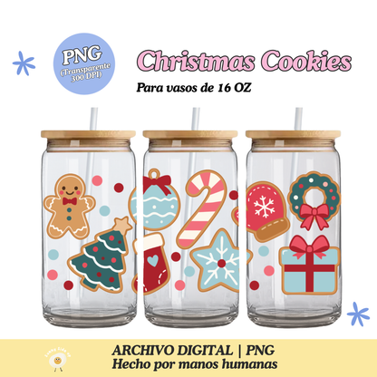 Christmas Cookies Diseño Para Vaso de 16Oz [Archivo Digital]