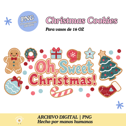 Christmas Cookies Diseño Para Vaso de 16Oz [Archivo Digital]