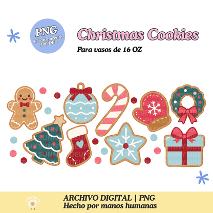 Christmas Cookies Diseño Para Vaso de 16Oz [Archivo Digital]