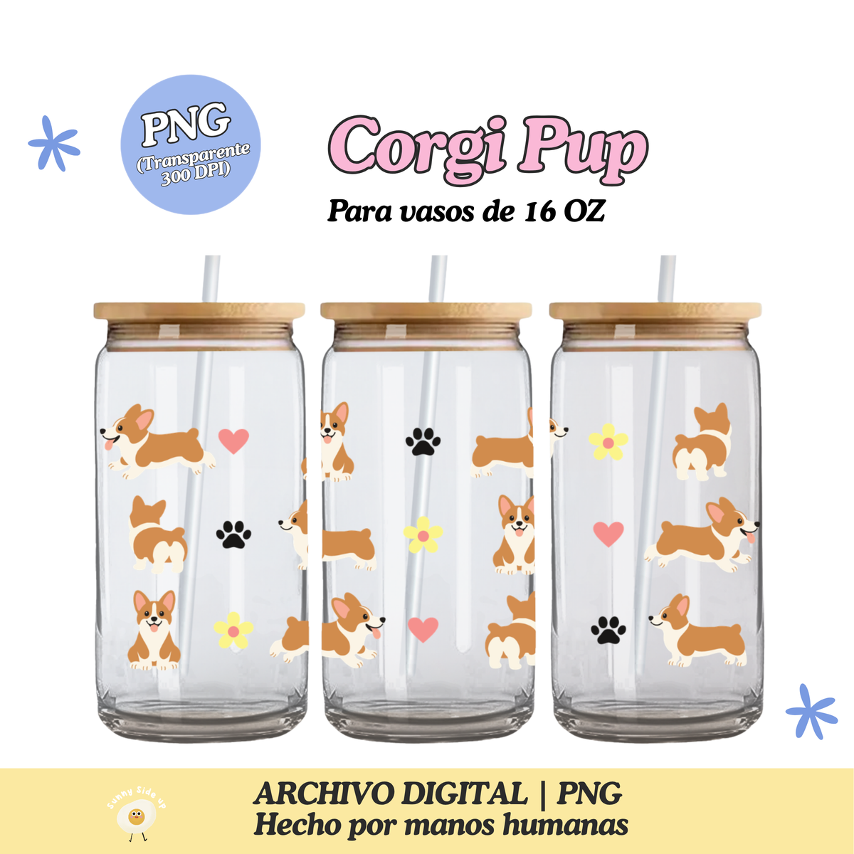 Corgi Pup Diseño Para Vaso de 16Oz [Archivo Digital]