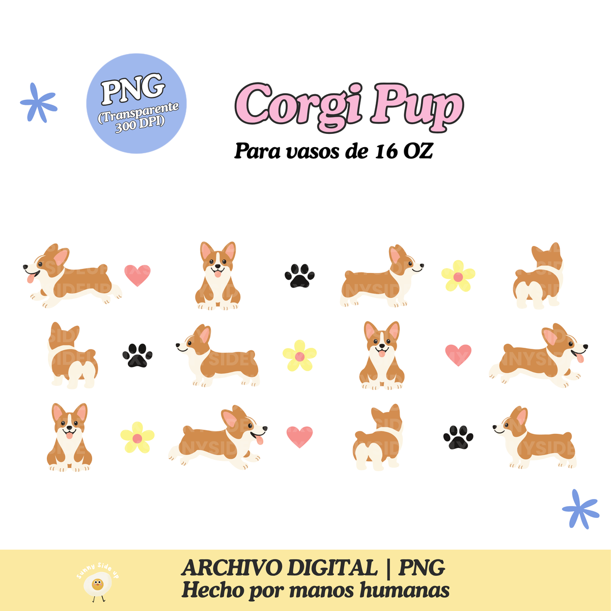 Corgi Pup Diseño Para Vaso de 16Oz [Archivo Digital]