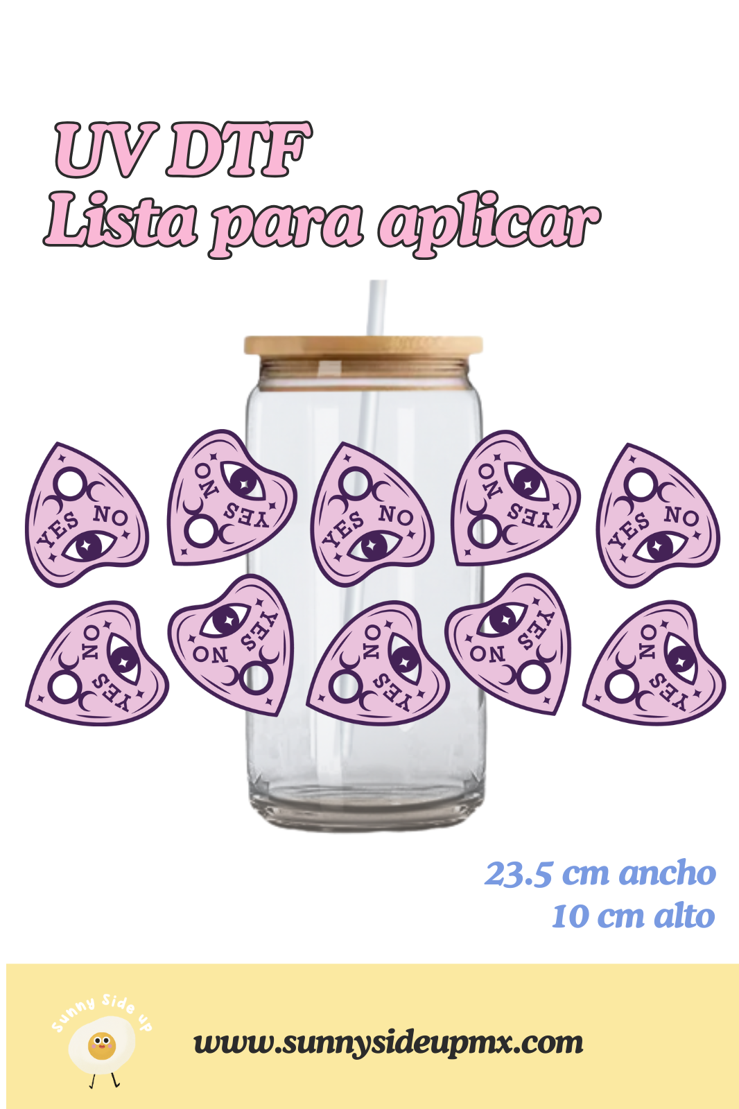 Etiqueta UV DTF Para Vaso 16 oz | Ouija Mágica Halloween
