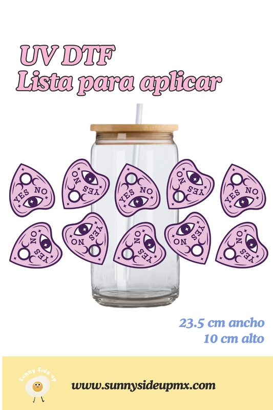 Etiqueta UV DTF Para Vaso 16 oz | Ouija Mágica Halloween