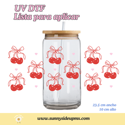 Etiqueta UV DTF Para Vaso 16 oz | Cherry Glam