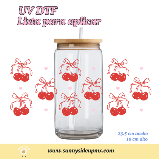 Etiqueta UV DTF Para Vaso 16 oz | Cherry Glam