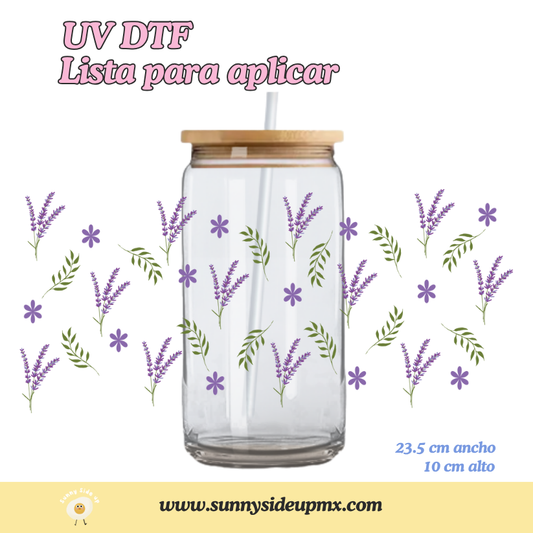 Etiqueta UV DTF Para Vaso 16 oz | Mini Lavanda
