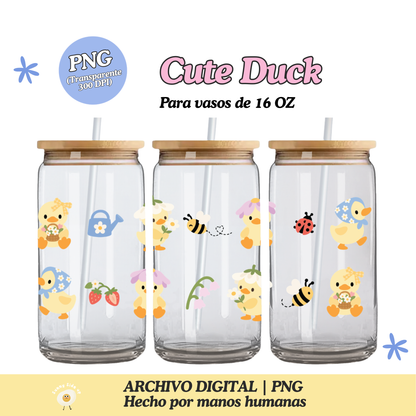 Cute Duck Diseño Para Vaso de 16Oz [Archivo Digital]
