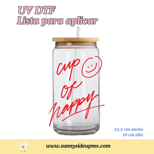 Etiqueta UV DTF Para Vaso 16 oz | Cup of Happy