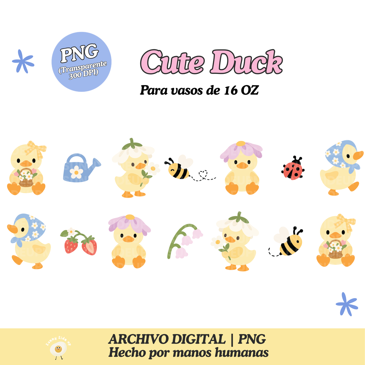 Cute Duck Diseño Para Vaso de 16Oz [Archivo Digital]