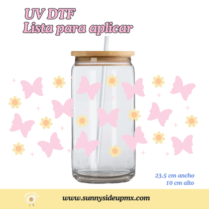 Etiqueta UV DTF Para Vaso 16 oz | Sparkly Butterfly