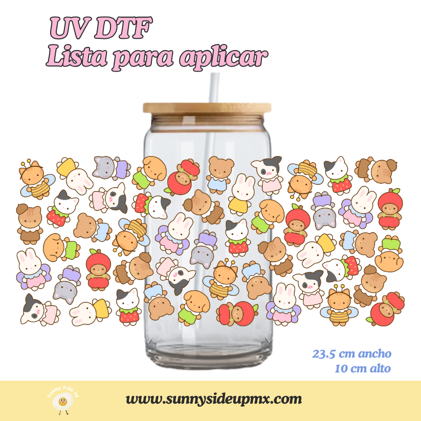 Etiqueta UV DTF Para Vaso 16 oz | Ternurines Cutesy