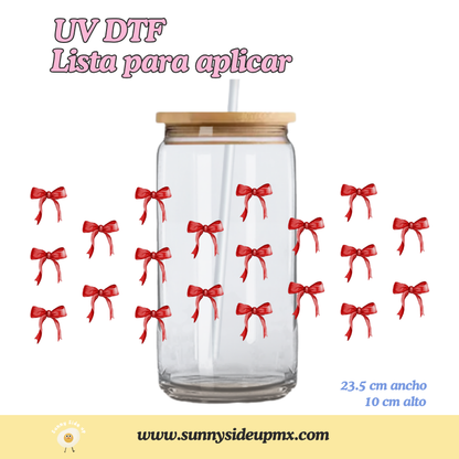 Etiqueta UV DTF Para Vaso 16 oz | Moñitos Coquette