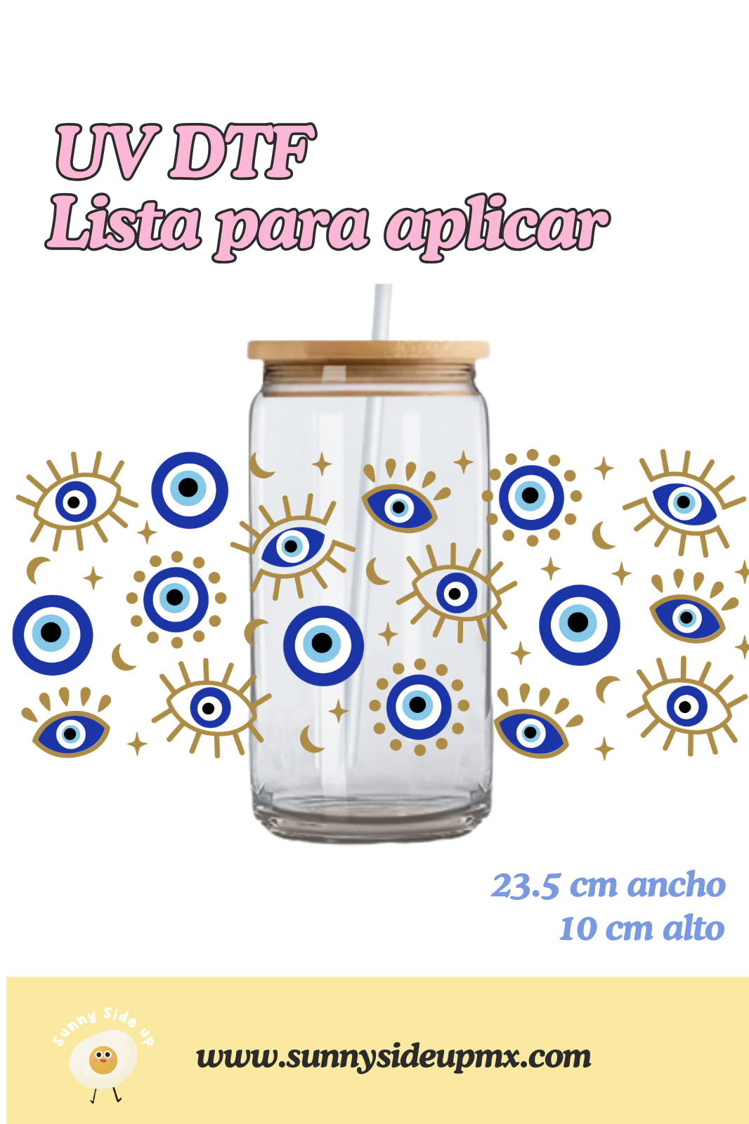Etiqueta UV DTF Para Vaso 16 oz | Ojito Turco