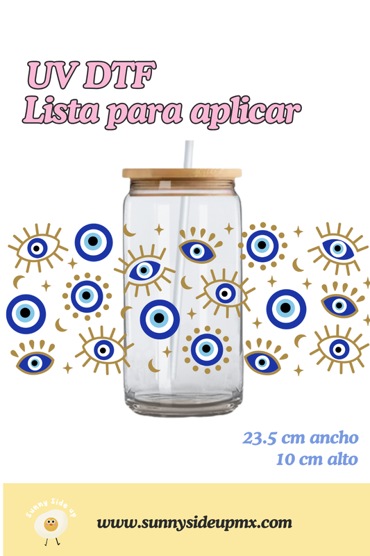 Etiqueta UV DTF Para Vaso 16 oz | Ojito Turco