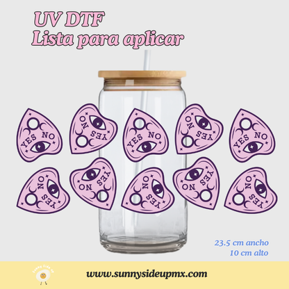 Etiqueta UV DTF Para Vaso 16 oz | Ouija Mágica Halloween