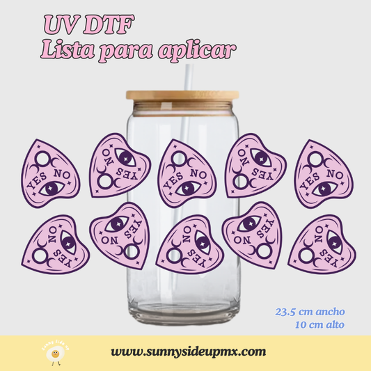 Etiqueta UV DTF Para Vaso 16 oz | Ouija Mágica Halloween