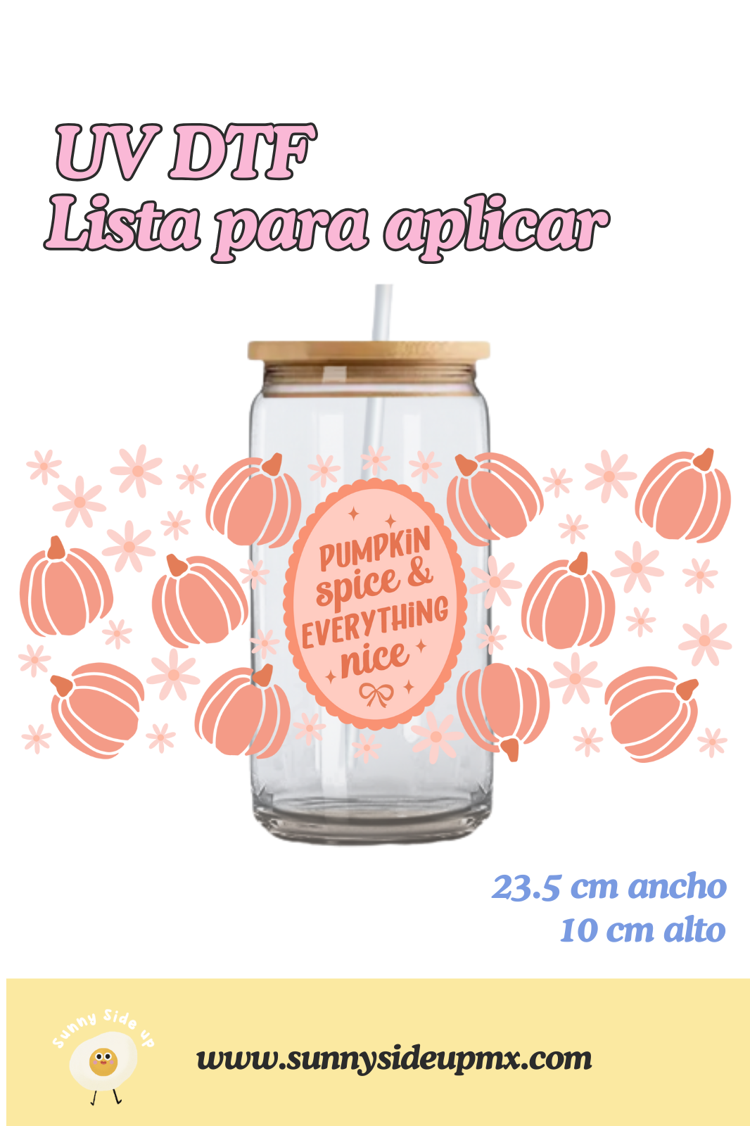 Etiqueta UV DTF Para Vaso 16 oz | Pumpkin Spice