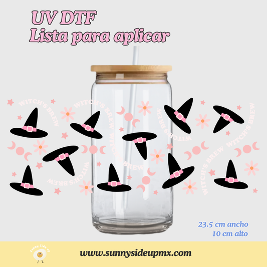 Etiqueta UV DTF Para Vaso 16 oz | Witch's Brew Halloween