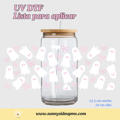 Etiqueta UV DTF Para Vaso 16 oz | Fantasmas Cute Halloween