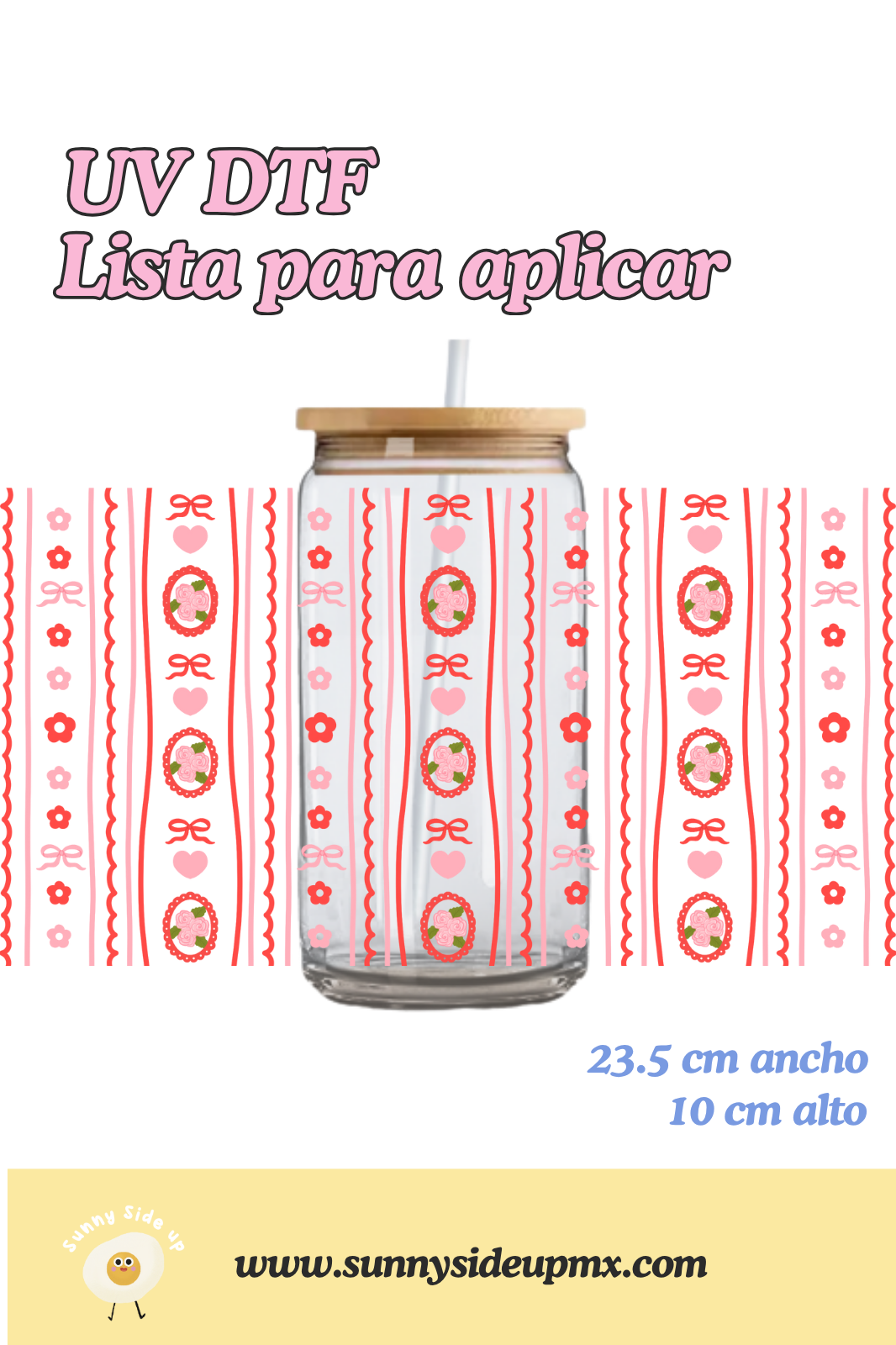 Etiqueta UV DTF Para Vaso 16 oz | Belle Bow