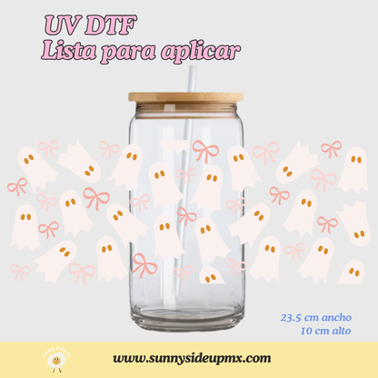 Etiqueta UV DTF Para Vaso 16 oz | Fantasmas Cute Halloween
