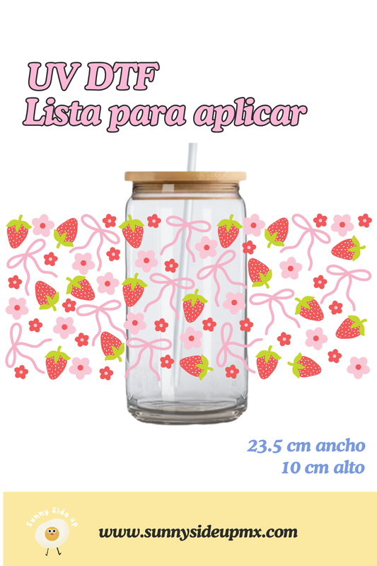 Etiqueta UV DTF Para Vaso 16 oz | Berry Coquette