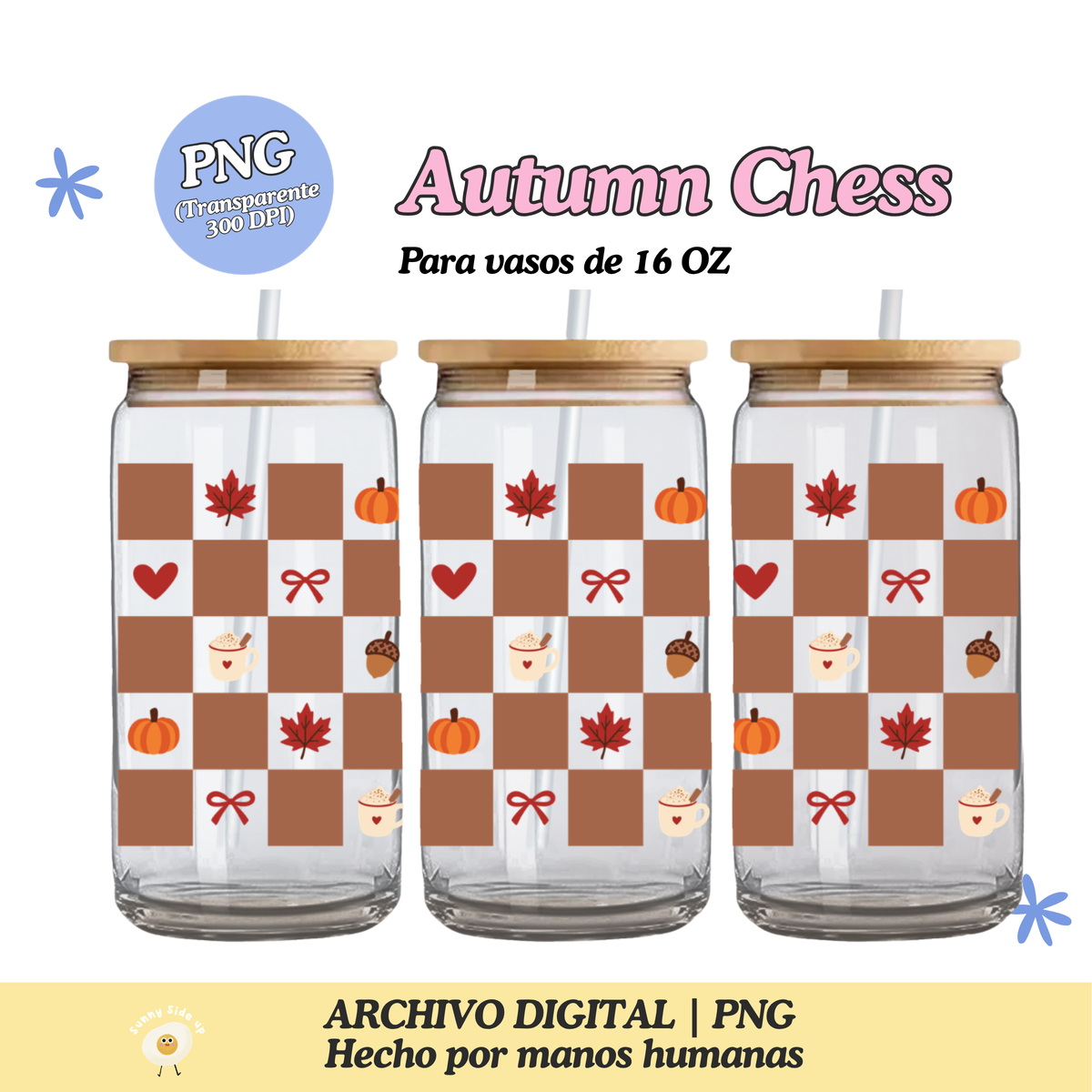 Autumn Chess Diseño Para Vaso de 16Oz [Archivo Digital]