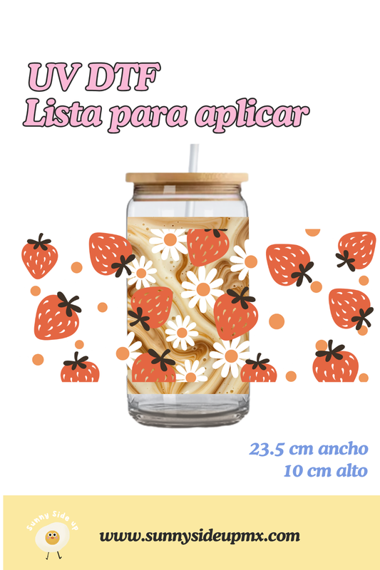 Etiqueta UV DTF Para Vaso 16 oz | Daisy Berry