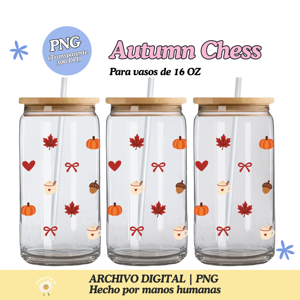 Autumn Chess Diseño Para Vaso de 16Oz [Archivo Digital]