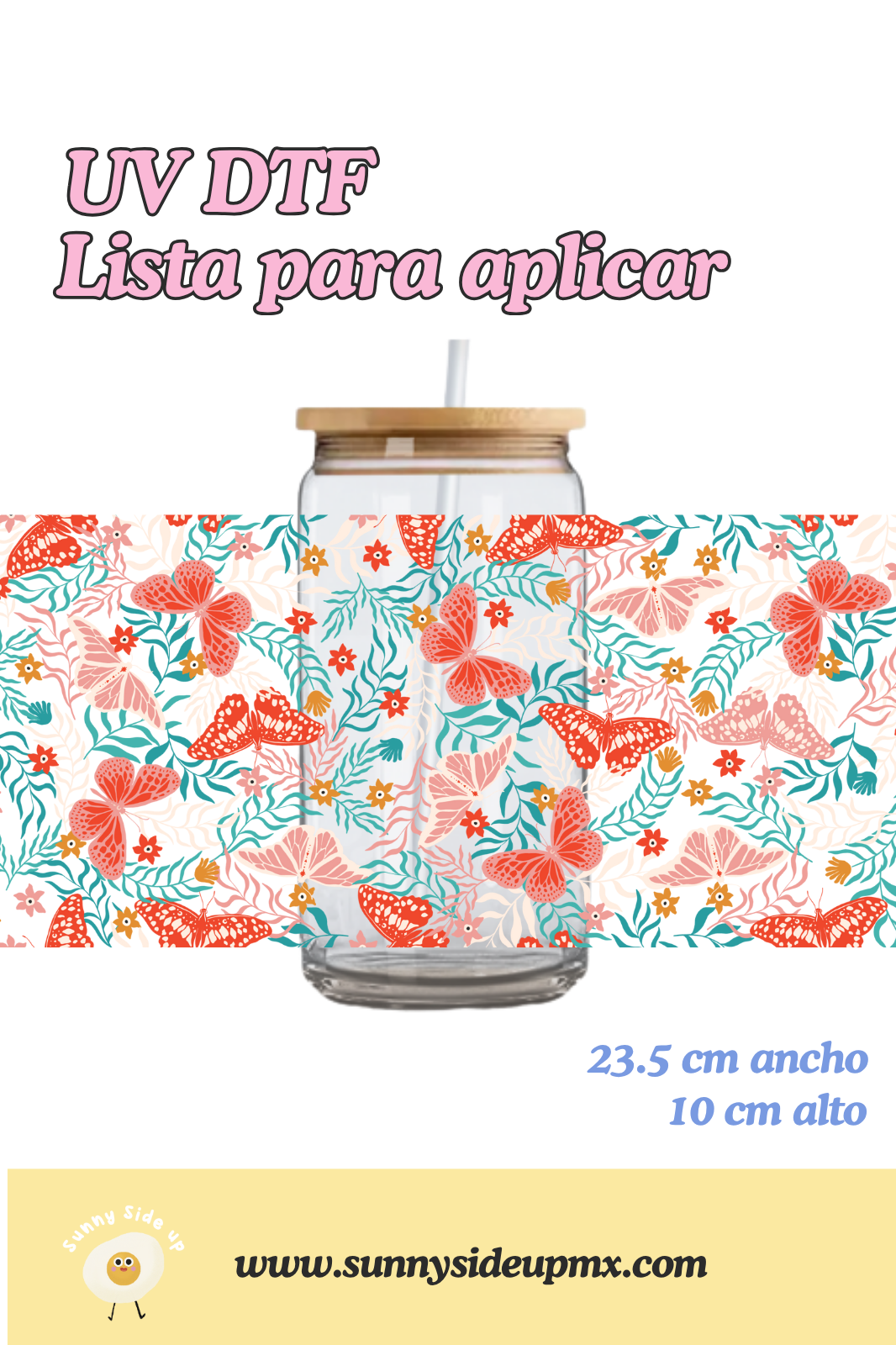 Etiqueta UV DTF Para Vaso 16 oz | Million Butterflies
