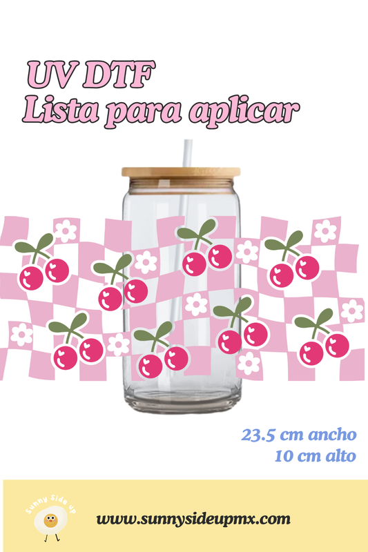 Etiqueta UV DTF Para Vaso 16 oz | Cherries Cup
