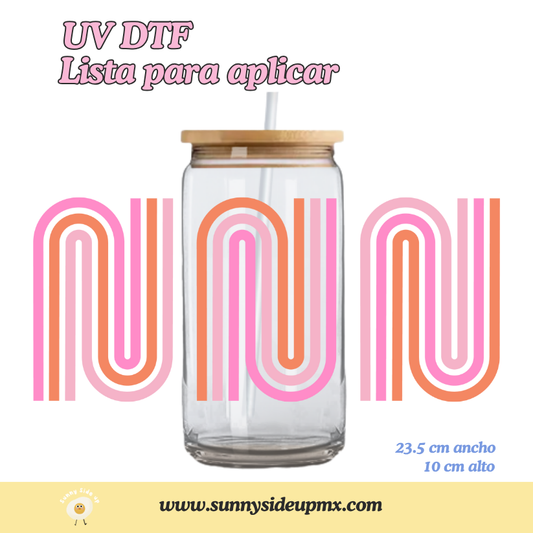 Etiqueta UV DTF Para Vaso 16 oz | Pink Rainbow